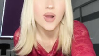 Sexy Polish blonde slut shows her legs in shiny nylons 2