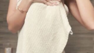 Alina in the bathroom