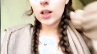 FroggyAnna play boobs in oublic
