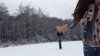 Sexxylorry Play And Cum In Snow