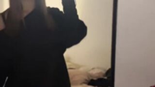 Sexy young Polish slut in miniskirt & shiny nude nylons