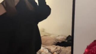 Sexy young Polish slut in miniskirt & shiny nude nylons