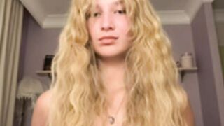 Leantraugh First time Topless but hair covering breasts