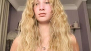 Leantraugh First time Topless but hair covering breasts
