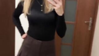 Sexy Polish slut in miniskirt and silky black pantyhose 2