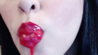Red dripping lips