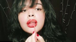 Applying Red Lipstick ASMR