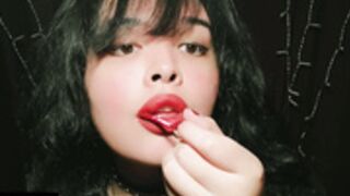 Applying Red Lipstick ASMR