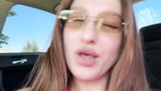 tereza- naughty dildo fuck in a car