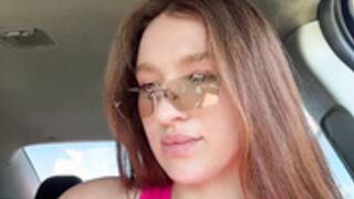tereza- naughty dildo fuck in a car