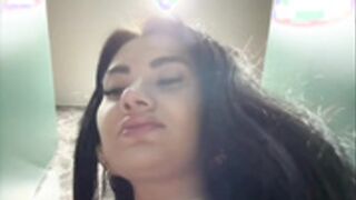 Wet__bunny squirt in public bathroom