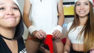 kkandcc 2017-12-24 FFM Party 1 - 2 girls suck 1 cock