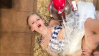 Shycutie fucked on a kitchen table