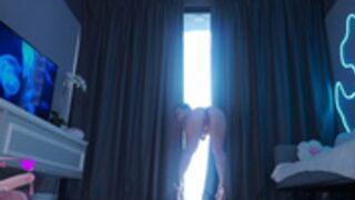 mayabaee1 twerking window light play high heels