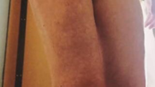 Charlotte upskirt view and then dildo impaling
