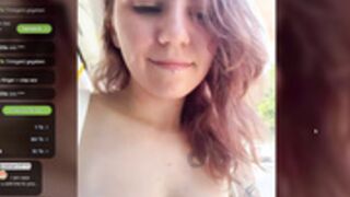 -stray_cat SC outdoor on bus shows her asshole