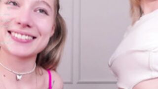 Blonde russian whores kissing