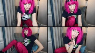 LunaLamb cream running down her ass and from her pussy in free cam recording 2017-09-04_123913