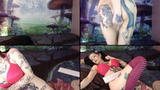 Kandykitten23 got down on the floor and rode the hell out of her black dildo and lots of close ups in free cam recording 2017-08-30_233827