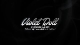 VioletDoll Pink outfit and Purple Dildo