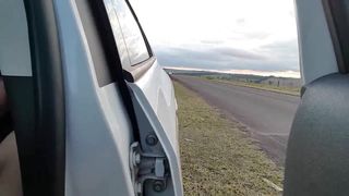Sweet teen - Masturbation on the road -
