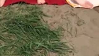 jerking in the beach