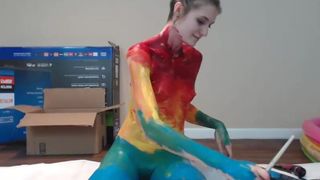 18bbabygrl painting her body in cam recording 2016 May 22 152113
