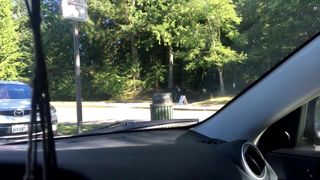 Exhibitionist cums in public