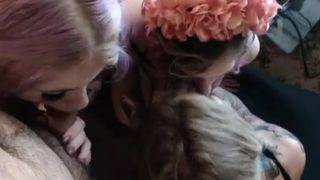 Three girls blowjob 1
