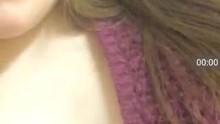 russian girl recording boobs