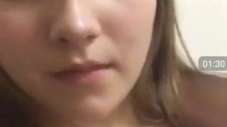 russian girl recording boobs
