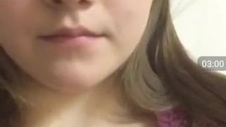 russian girl recording boobs