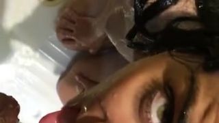 Greek slut mouth pissing