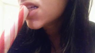 Red Lips ASMR Candy Cane