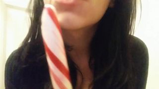Red Lips ASMR Candy Cane