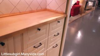 Littlesubgirl Public IKEA Shopping Fuck, Anal & Squirt