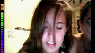 Three young girls flashing butts on webcam
