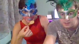 horny_mask alias kinky_black chips eating from tits