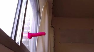 Foxxymolly titfucks a dildo