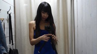 Littlesubgirl Sexy Squirter Soaks Changing Room Mirror