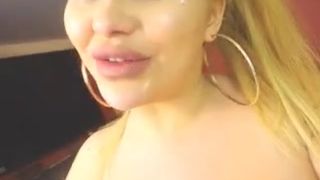 Heart Shaped Nipples Boootystar sucks dildo