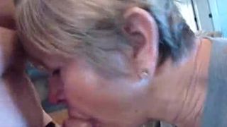 wife gives herself a sperm facial