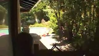 Ginger Jolie voyeur by the pool