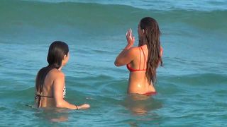GinnyPotter and NikiSkyler at the beach in private premium video