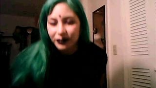 Raven cosplayer stripping