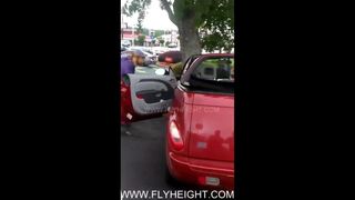 stupid bitch shows his pussy in fight