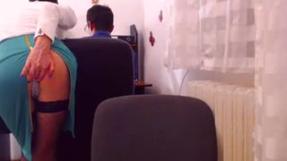 cum on sexy secretary helps stress