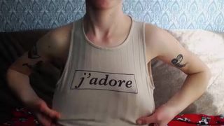 Tatooed girl with good small tits.... 1