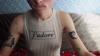 Tatooed girl with good small tits.... 1
