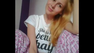 beautiful blonde bate in pajama bottoms WHO IS SHE?